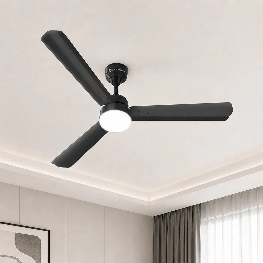Aapanam Aapanam BLDC Ceiling Fan with 5 Years Warranty โ Vixa Neo Glow Smoke 1200mm with RF Remote โ view 3