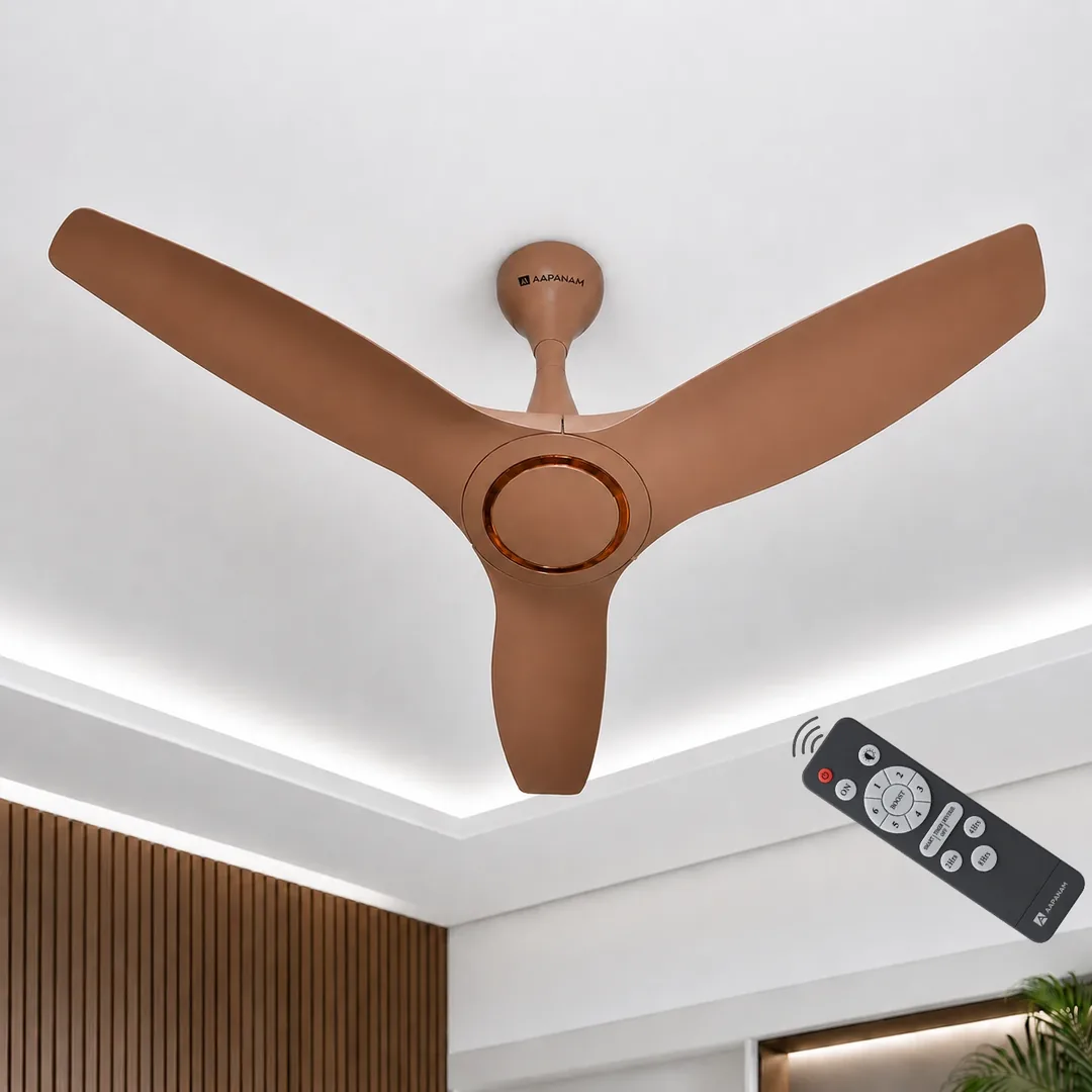 Aapanam BLDC Ceiling Fan with 5 Years Warranty – Vixa Pro Mystic Brown 1200mm with RF Remote